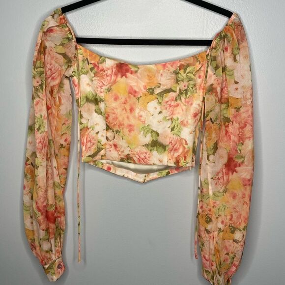 XIAOLI Floral Off Shoulder Top XS Bridgerton Style - Picture 6 of 9